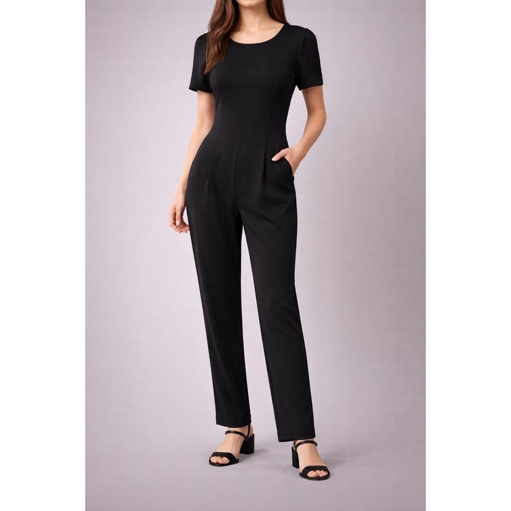 AX Armani‎ Exchange Black Jumpsuit Orange Zip Detail Womens Size L-XL